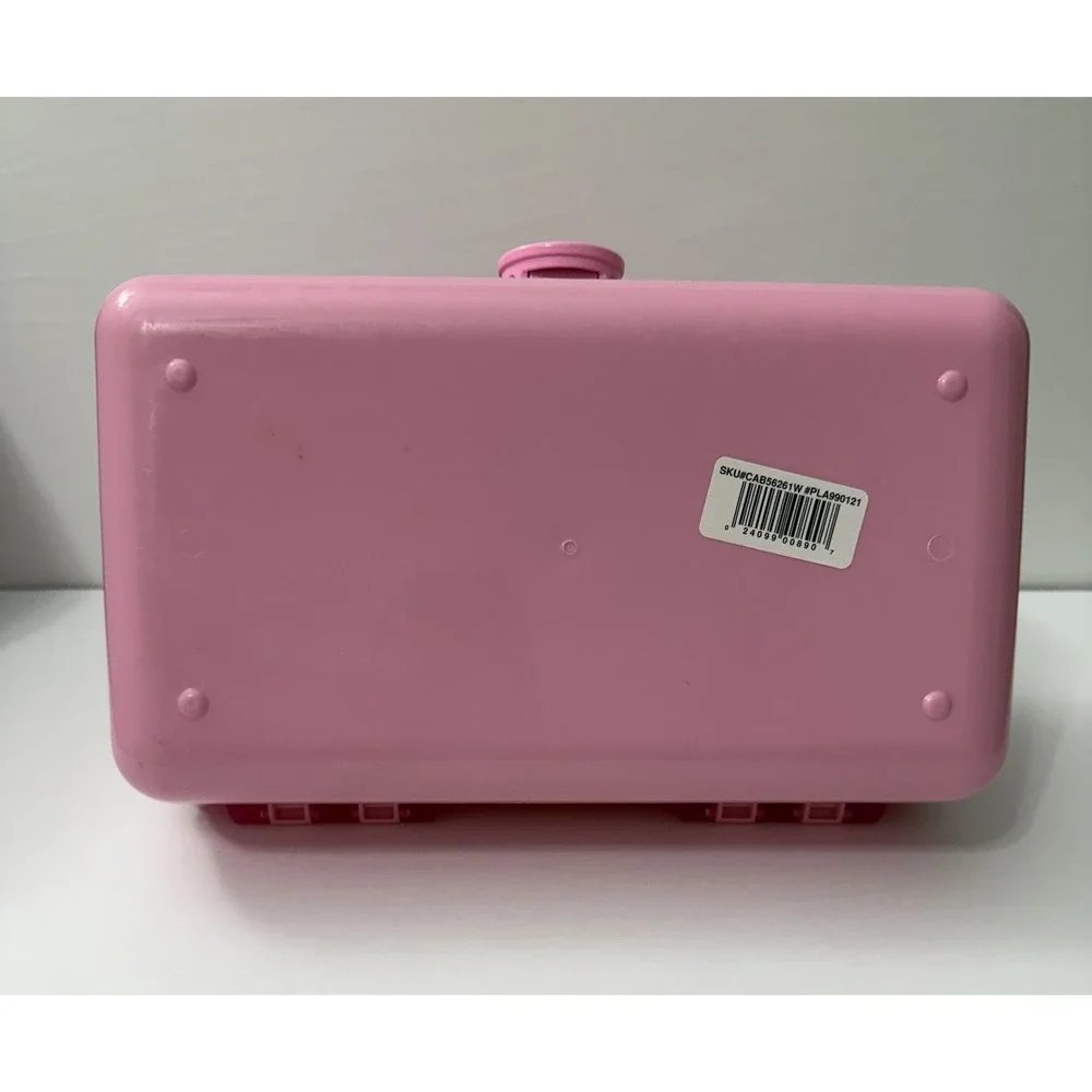 Vtg Caboodles Makeup Organizer Carrying Travel Case Pink Two Tier Mirror Tray